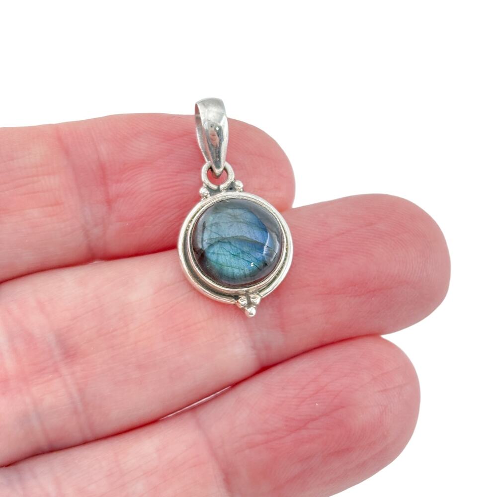 Vintage Sterling Silver 925 Labradorite Pendant